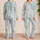 Coastal Seahorse Starfish Seafoam Gift For Ocean Lovers, Soft Lagoon Vibes At Home Satin Pajamas Set - 2