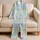 Coastal Seahorse Starfish Seafoam Gift For Ocean Lovers, Soft Lagoon Vibes At Home Satin Pajamas Set - 5