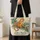Golden Monkey and Jungle Blooms for Nature Loving Kids and Animal Lovers Quilted Tote Bag - 4