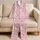 Blush Pink Marble Lounge Set For Cozy Evenings And Relaxed Weekends At Home For Women Satin Pajamas Set - 5