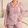 Blush Pink Marble Lounge Set For Cozy Evenings And Relaxed Weekends At Home For Women Satin Pajamas Set - 1