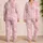 Blush Pink Marble Lounge Set For Cozy Evenings And Relaxed Weekends At Home For Women Satin Pajamas Set - 2