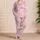 Blush Pink Marble Lounge Set For Cozy Evenings And Relaxed Weekends At Home For Women Satin Pajamas Set - 4