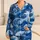 Deep Blue White Ocean Swirl Marble Lounge Wear for Coastal Vacation Getaways Women Satin Pajamas Set - 1