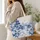 Blue Pagoda Garden and Bridge Scene for Mahjong Gatherings and Thoughtful Gifts for Her Quilted Tote Bag - 3