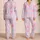 Pink Lilac Blossom Plaid Resort Style For Cozy Evenings And Weekend Getaways Women Satin Pajamas Set - 2