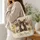 French Bulldog Puppies With Wildflowers for Dog Lovers and Springtime Gifts Quilted Tote Bag - 3