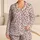 Blush Leopard Spot Lounge Look For Cozy Vacations And Everyday Girly Wear Set Satin Pajamas Set - 1