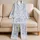Blue Gingham Puppy Cherry Cozy Lounge Giftable Summer Look For Women And Teens Wear Satin Pajamas Set - 5