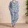 Sky Blue Pink Leopard Motif for Cozy Lounge Days and Soft Evening Comfort for Women Satin Pajamas Set - 4
