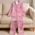 Peach Pink Cloud Dye Resort Lounge Look for Cozy Evenings, Giftable for Women and Teens Satin Pajamas Set - 5