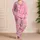 Peach Pink Cloud Dye Resort Lounge Look for Cozy Evenings, Giftable for Women and Teens Satin Pajamas Set - 4