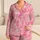 Peach Pink Cloud Dye Resort Lounge Look for Cozy Evenings, Giftable for Women and Teens Satin Pajamas Set - 1