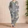 Misty Sage Floral Garden for Cozy Spring Nights, Relaxed At-Home Gifts For Her Satin Pajamas Set - 4