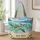 Sea Turtle Beach Scene for Coastal Getaways and Summer Gifts for Ocean Lovers and Travelers Quilted Tote Bag - 1