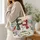 Snowman Couple and Red Cardinal for Cozy Christmas Winter Cheer Quilted Tote Bag - 3