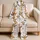 Boutique Cute Giraffe Glasses Heart Motif For Cozy Nights With Women And Teens Gift Satin Pajamas Set - 5