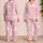 Blush Pink Cloud And Star Sleep Set For Cozy Bedtime Lounging At Home Plus Size Women Satin Pajamas Set - 2