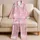 Blush Pink Cloud And Star Sleep Set For Cozy Bedtime Lounging At Home Plus Size Women Satin Pajamas Set - 5