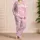Blush Pink Cloud And Star Sleep Set For Cozy Bedtime Lounging At Home Plus Size Women Satin Pajamas Set - 4