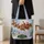 Santa Sleigh and Reindeer at a Snowy Village for Christmas Holiday Gifting for Her Quilted Tote Bag - 4