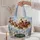 Santa Sleigh and Reindeer at a Snowy Village for Christmas Holiday Gifting for Her Quilted Tote Bag - 5