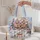 Pink Snowy Christmas Cottage Scene for Holiday Gifting and Cozy Winter Celebrations Quilted Tote Bag - 5