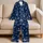 Navy Anchor Motif For Coastal Getaways, Marina Weekends, And Yacht Club Gifts For Him Satin Pajamas Set - 5