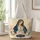Virgin Mary Blue Gold Devotional Art for Prayer and Catholic Gifts Quilted Tote Bag - 1
