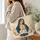 Virgin Mary Blue Gold Devotional Art for Prayer and Catholic Gifts Quilted Tote Bag - 3