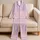 Soft Pink Lilac Hearts, Bows, And Stars For Cozy Nights, Gifts, And Everyday Home Satin Pajamas Set - 5