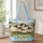Sheep Family in a Wildflower Meadow for Cottagecore Country Living and Farm Lovers Quilted Tote Bag - 1
