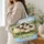 Sheep Family in a Wildflower Meadow for Cottagecore Country Living and Farm Lovers Quilted Tote Bag - 3