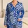 Royal Blue Ivory Zebra Stripe Resort Lounge Style For Beach Getaways And Vacations Satin Pajamas Set - 1