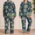 Navy Tropical Palm Leaf Resort Style For Women Beach Vacations And Relaxed Evenings Satin Pajamas Set - 2