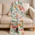 Tropical Hibiscus Sea Turtle Coastal Resort Getaway Ivory Vacation Style for Women Satin Pajamas Set - 5