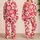Red And White Hibiscus Tropical Botanical Resort Wear Holiday Gift For Women Vacation Satin Pajamas Set - 2