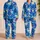 Royal Blue Tropical Bloom Resort Wear for Beach Getaways and Summer Nights For Women Satin Pajamas Set - 2