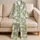 Matcha Sage Kawaii Cats and Daisies Cozy Loungewear Gift for Cat Lovers At Home Satin Pajamas Set - 5