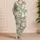 Matcha Sage Kawaii Cats and Daisies Cozy Loungewear Gift for Cat Lovers At Home Satin Pajamas Set - 4