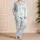 Pastel Cloud Blossoms For Cozy Lounging And Sweet Summer Nights At Home For Women Satin Pajamas Set - 4