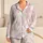 Airy Blush Feather Fronds Resort Nights for Women, Calm Evenings and Travel Ease Satin Pajamas Set - 1