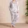Airy Blush Feather Fronds Resort Nights for Women, Calm Evenings and Travel Ease Satin Pajamas Set - 4