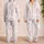 Airy Blush Feather Fronds Resort Nights for Women, Calm Evenings and Travel Ease Satin Pajamas Set - 2