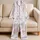 Airy Blush Feather Fronds Resort Nights for Women, Calm Evenings and Travel Ease Satin Pajamas Set - 5