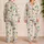 Tropical Seahorse Coconut Watercolor Resort Style for Beach Getaways and Summer Gifts Satin Pajamas Set - 2
