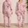 Blush Marble Swirl for Cozy Nights, Gifts, and Elegant Lounging At Home For Women Satin Pajamas Set - 2