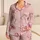 Blush Marble Swirl for Cozy Nights, Gifts, and Elegant Lounging At Home For Women Satin Pajamas Set - 1