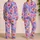 Lilac Watercolor Florals for Cozy Summer Evenings, Relaxed Home Style for Women Satin Pajamas Set - 2