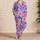 Lilac Watercolor Florals for Cozy Summer Evenings, Relaxed Home Style for Women Satin Pajamas Set - 4